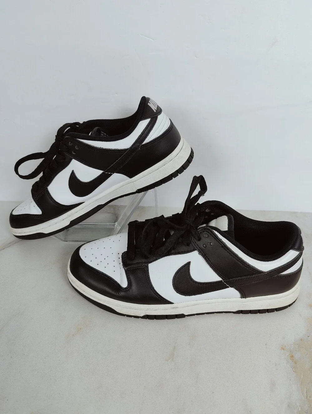 Nike Men's Dunk Low Retro 'Panda' Sneakers, Black White, Sz 6.5